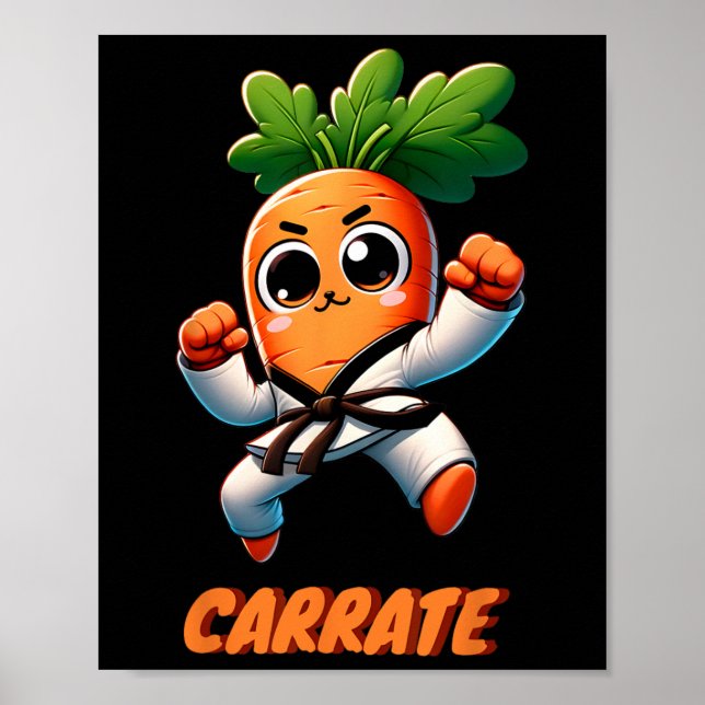 Carrate Karate Karrot Niedlich und lustig Training Poster (Vorne)