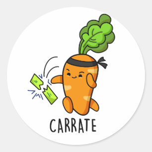 Carrate Niedlich Carrot Karate Pun Runder Aufkleber