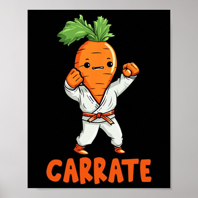 Carrate Niedlich Carrot Martial Arts Karate Gemüse Poster (Vorne)