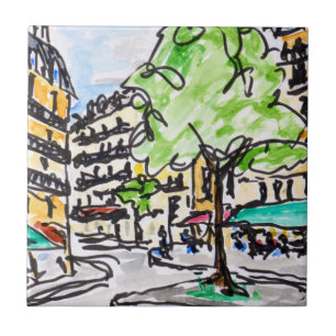 Carrefour de l'Odeon, Paris, Frankreich Fliese