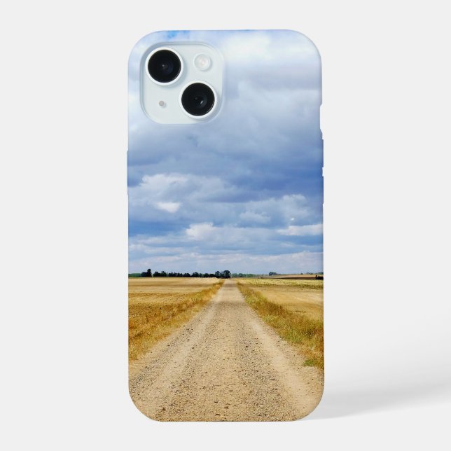Carretera Boadilla del Camino - Itero de la Vega iPhone 15 Hülle (Rückseite)