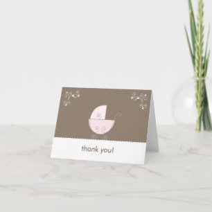 Carriage Baby Dusche Danke - Pink