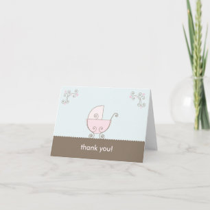 Carriage Baby Dusche Danke - Pink