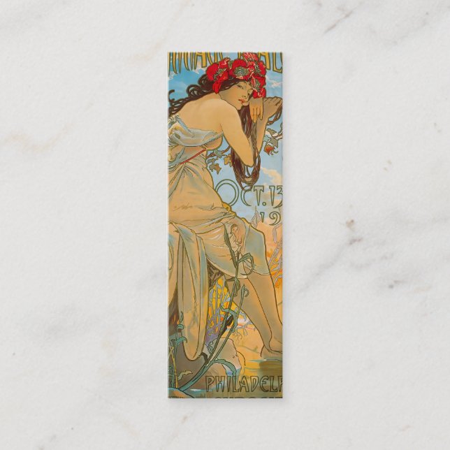 Carriage Dealers by Alphonse Mucha (1902) Bookmark Mini Visitenkarte (Vorderseite)