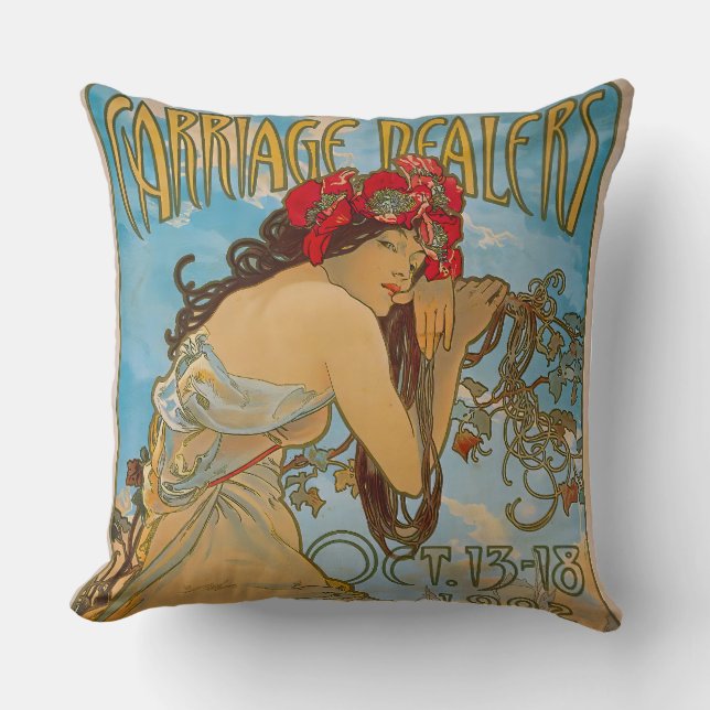 Carriage Dealers by Alphonse Mucha (1902) Kissen (Vorderseite)