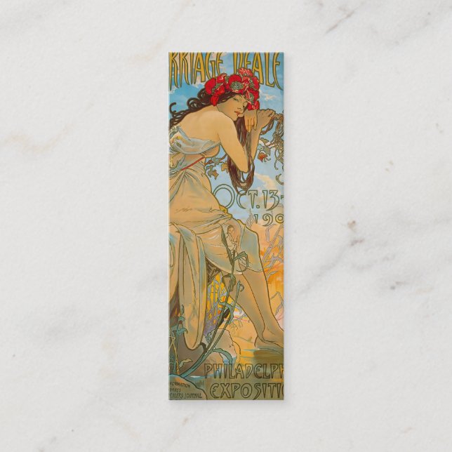 Carriage Dealers by Alphonse Mucha (1902) Lesezeic Mini Visitenkarte (Vorderseite)