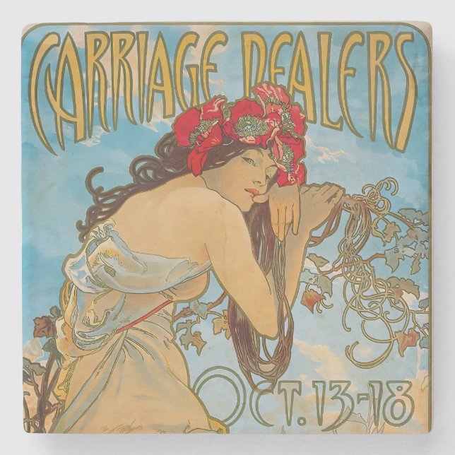 Carriage Dealers by Alphonse Mucha (1902) Steinuntersetzer (Vorderseite)