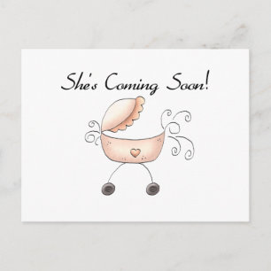 Carriage Sie kommt bald Postkarte