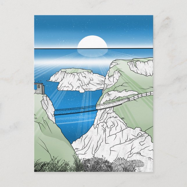 Carrick a Rede Rope Bridge Irland Postkarte (Vorderseite)
