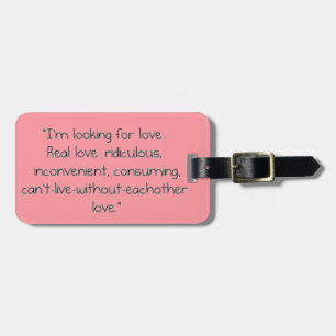 Carrie Bradshaw: "Ich suche Liebe " Gepäckanhänger