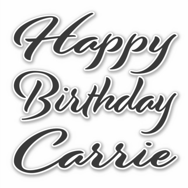 Carrie Name Vorname black Sticker Geburtstag (Vorderseite)