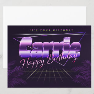 Carrie Name Vorname lila retro Karte Geburtstag