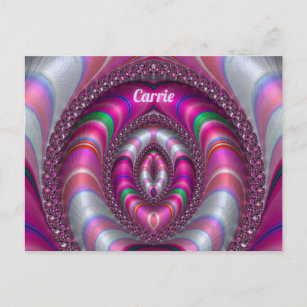 CARRIE ~ PINK 3D-Fraktal Design ~ Postkarte