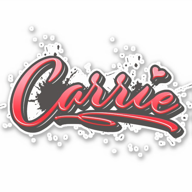 Carrie red Heart Graffiti Aufkleber Sticker (Vorderseite)