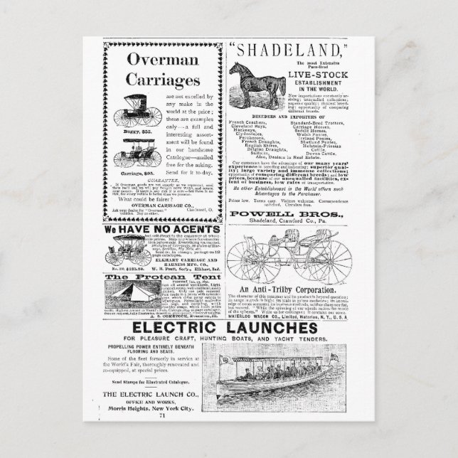 Carrier und weitere Anzeigen Postkarte (Vorderseite)