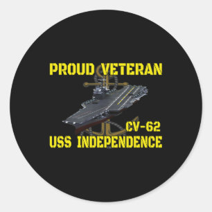 Carrier Uss Independence Cv-62 Veterans Day Vetera Runder Aufkleber