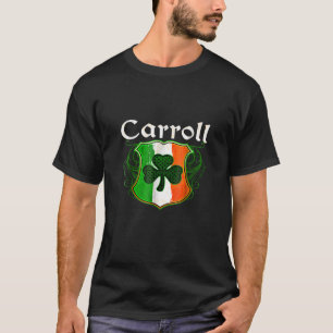 Carroll Surname Irish Nachname Kleeblatt Wappen Ir T-Shirt