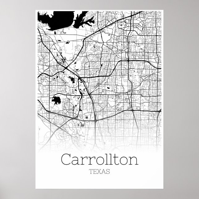 Carrollton Map - Texas - City Map Poster (Vorne)