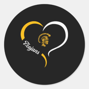 Carrollton Trojans Logo Halbherz Slogan Hs Runder Aufkleber