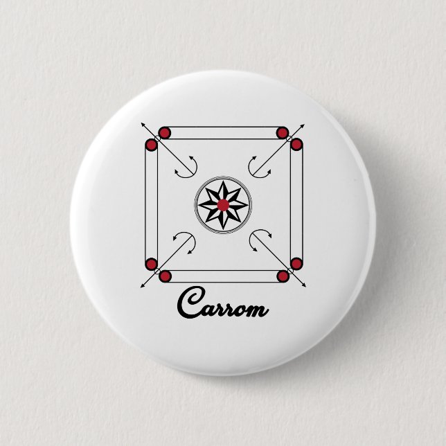 Carrom Board Indian Pakistani Retrospiel Design Button (Vorderseite)