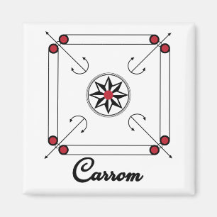 Carrom Board Indischer Pakistaner Retro-Spieldesig Magnet
