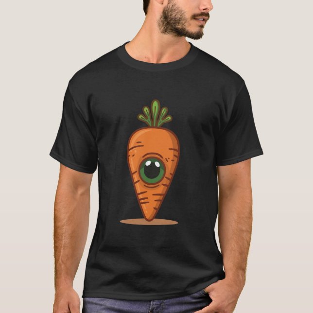 Carrot Alien – Funny Veggie Character T-Shirt (Vorderseite)