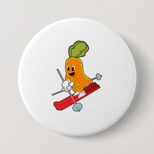 Carrot als Skifahrer mit Ski Button
