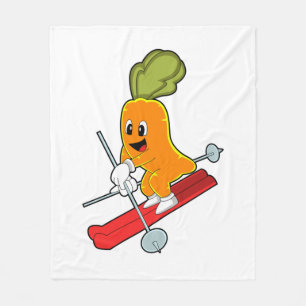 Carrot als Skifahrer mit Ski Fleecedecke