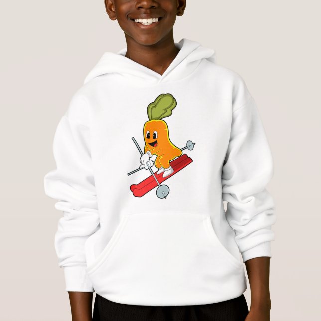 Carrot als Skifahrer mit Ski Hoodie (Vorderseite)