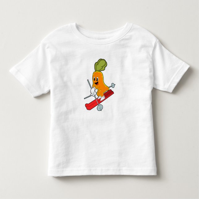 Carrot als Skifahrer mit Ski Kleinkind T-shirt (Vorderseite)