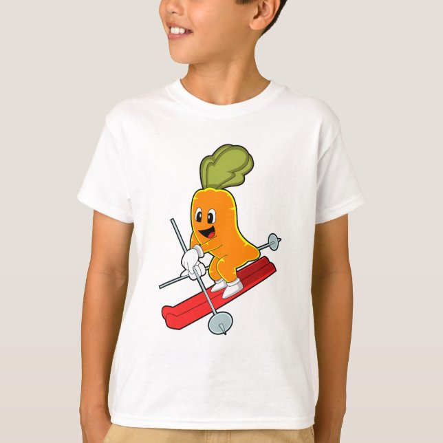 Carrot als Skifahrer mit Ski T-Shirt (Vorderseite)