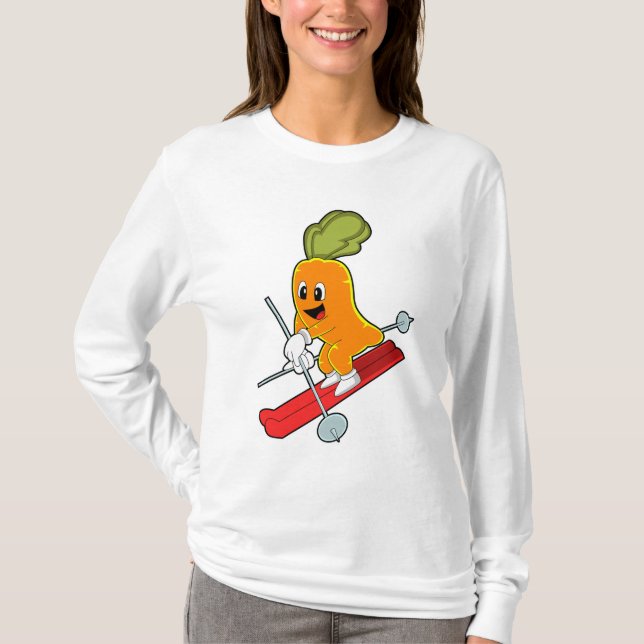 Carrot als Skifahrer mit Ski T-Shirt (Vorderseite)