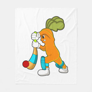 Carrot auf Cricket mit Kricketfledermaus Fleecedecke