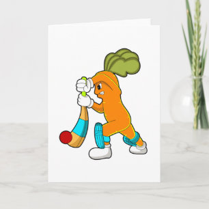 Carrot auf Cricket mit Kricketfledermaus Karte