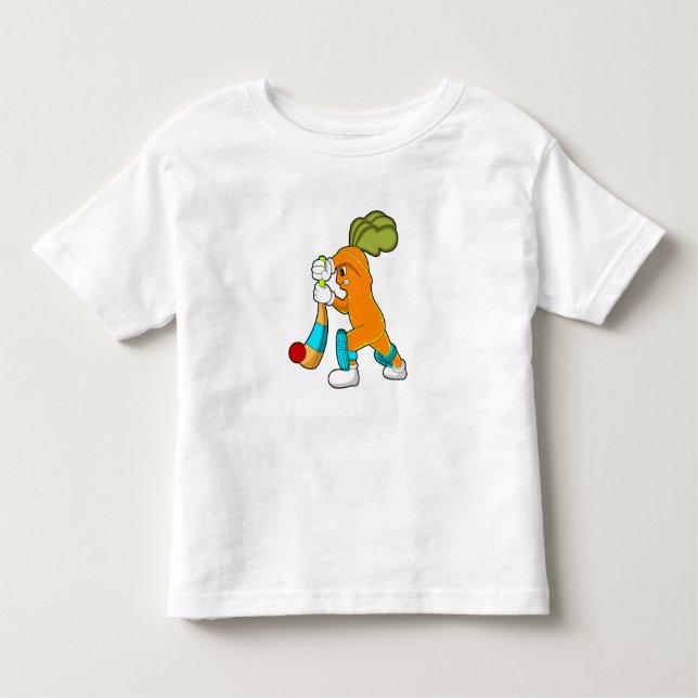 Carrot auf Cricket mit Kricketfledermaus Kleinkind T-shirt (Vorderseite)