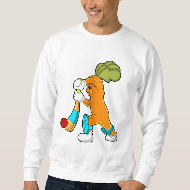 Carrot auf Cricket mit Kricketfledermaus Sweatshirt (Vorderseite)