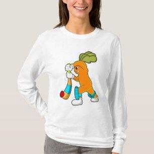 Carrot auf Cricket mit Kricketfledermaus T-Shirt