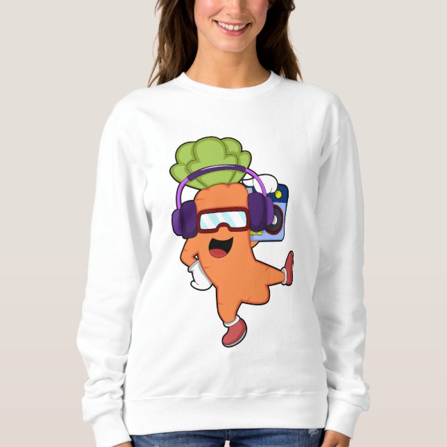 Carrot bei Musik mit Headphone Sweatshirt (Vorderseite)