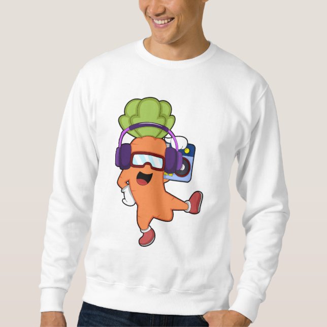 Carrot bei Musik mit Headphone Sweatshirt (Vorderseite)