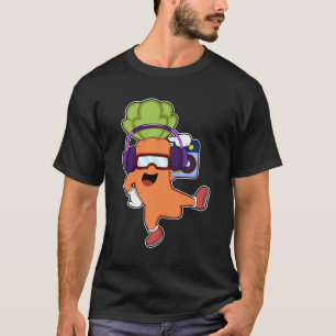 Carrot bei Musik mit Headphone T-Shirt