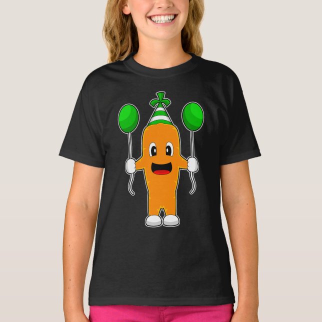 Carrot Birthday Balloons T-Shirt (Vorderseite)