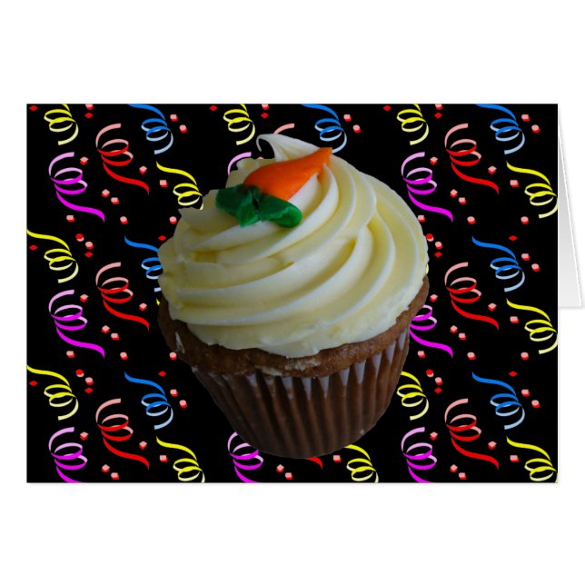 Carrot Cake Cupcake mit Confetti (Vorderseite (Horizontal))