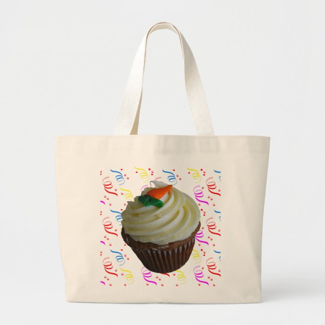 Carrot Cake Cupcake mit Confetti Jumbo Stoffbeutel (Vorne)