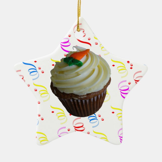 Carrot Cake Cupcake mit Confetti Keramikornament (Vorne)