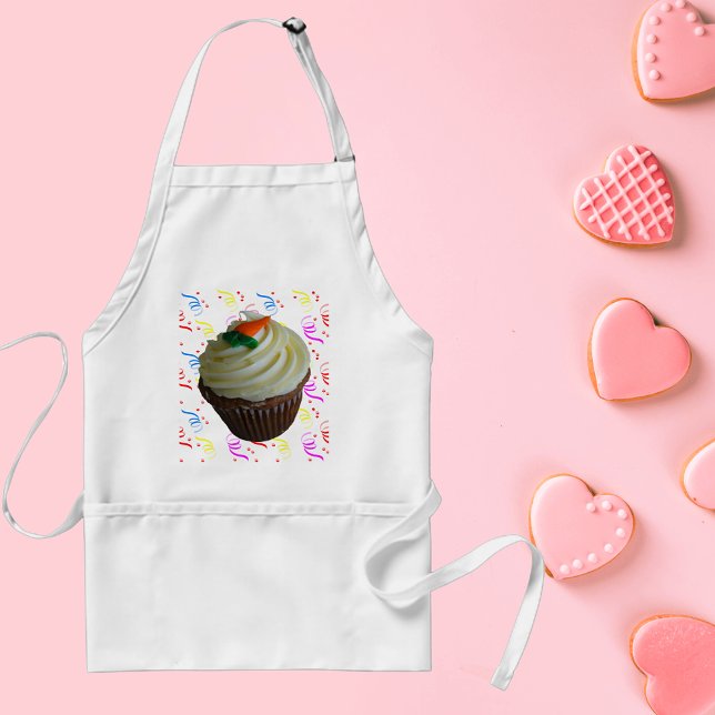 Carrot Cake Cupcake mit Confetti Schürze (Carrot Cake Cupcake with Confetti Adult Apron)