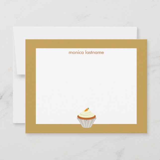 Carrot Cake Cupcake Personalisiert Flat Notecard Mitteilungskarte (Vorderseite)