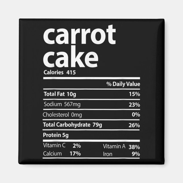 Carrot Cake Nutrition Facts Erntedank Weihnachten Magnet (Vorne)