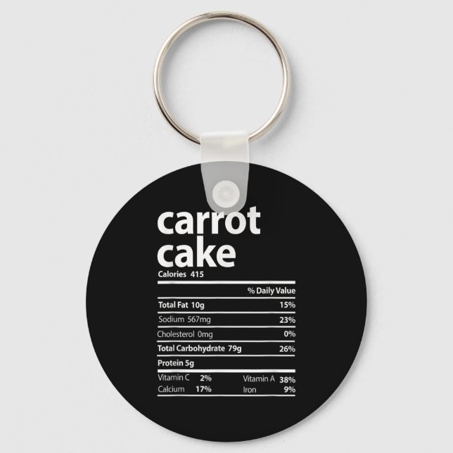 Carrot Cake Nutrition Facts Erntedank Weihnachten Schlüsselanhänger (Vorderseite)