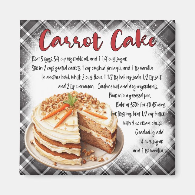 Carrot Cake Recipe Magnet (Vorne)