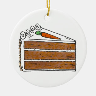 Carrot Cake Slice Creme Zuckerguss Bäckerei Keramik Ornament